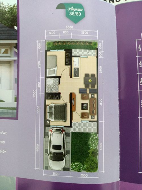 foto denah rumah tipe ANGSANA HOOK E perumahan GRAND PESONA