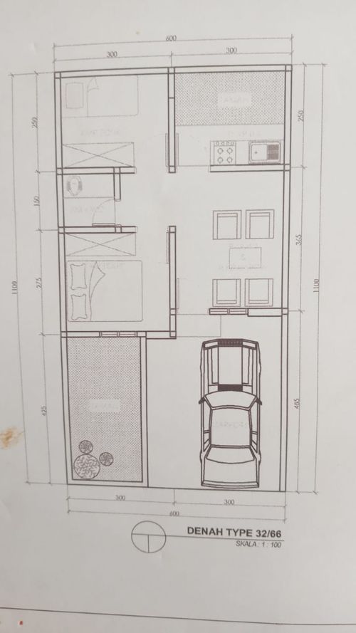 foto denah rumah tipe 32/66 perumahan KURNIA RESIDENCE CIPUNAGARA