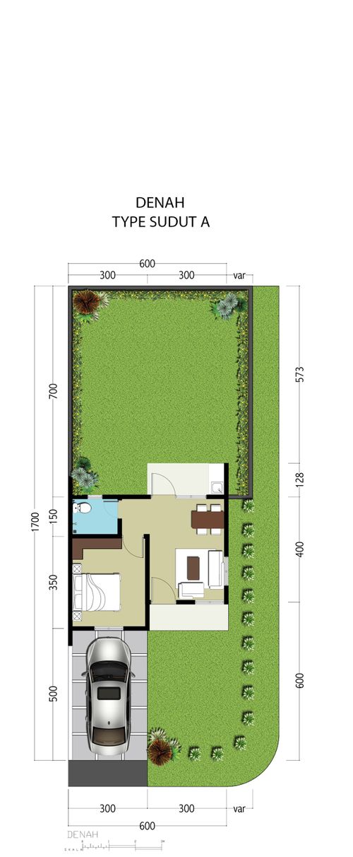 foto denah rumah tipe Hook 27/127 perumahan SENTRALAND AVENUE