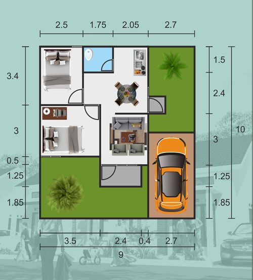 foto denah rumah tipe platinum perumahan GRIYA ARUM RESIDENCE