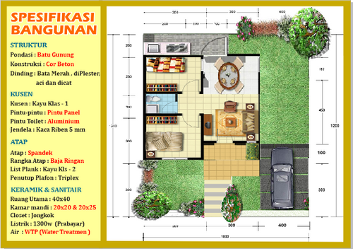 foto denah rumah tipe 36 perumahan deHOLAND PERMATA