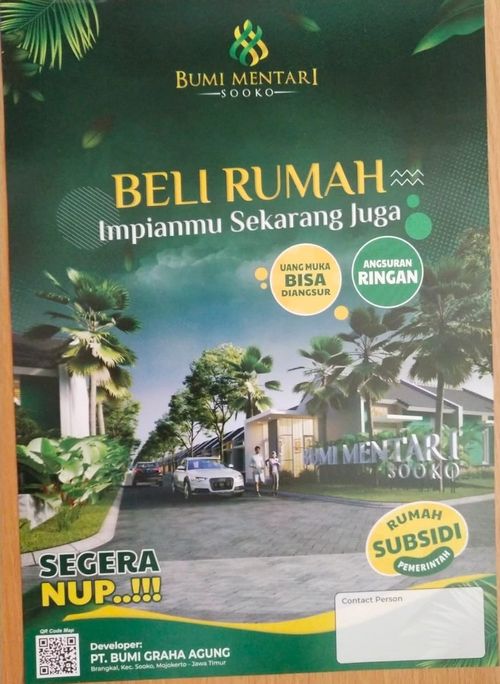 foto tampak rumah tipe 30 perumahan BUMI MENTARI SOOKO