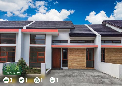 foto tampak rumah tipe 70 perumahan Matahari Cigado Regency