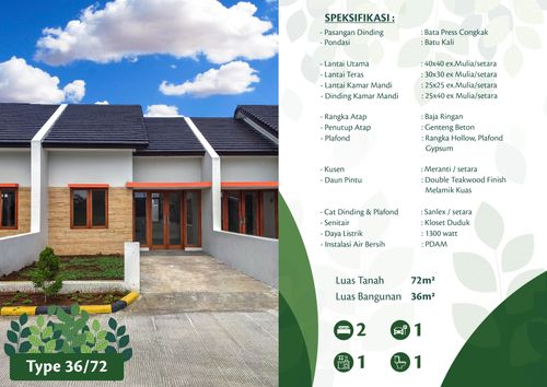 foto tampak rumah tipe 36 perumahan Matahari Cigado Regency