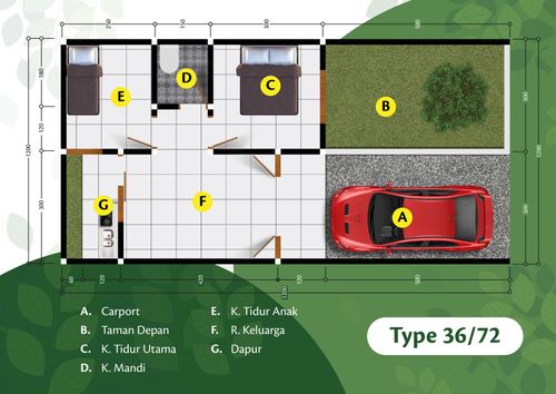 foto denah rumah tipe 36 perumahan Matahari Cigado Regency