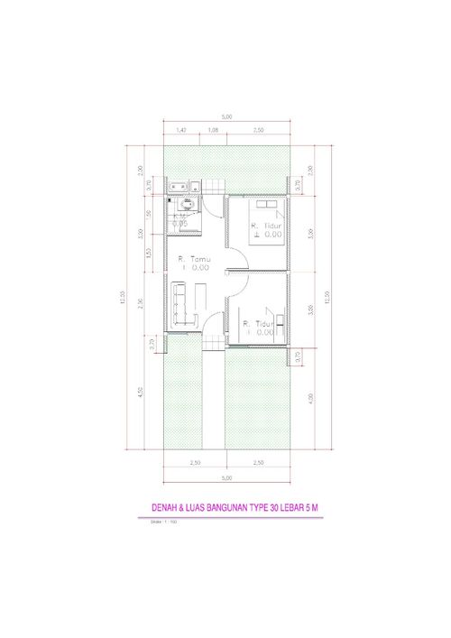 foto denah rumah tipe 30/60 perumahan Cempaka Permai Residence