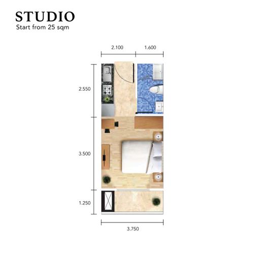foto denah rumah tipe Studio perumahan Daan Mogot City
