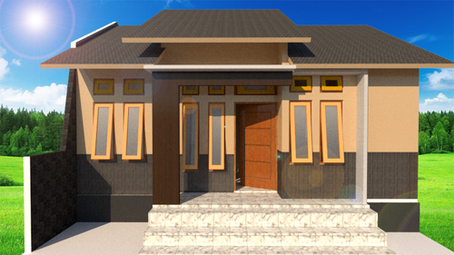 foto tampak rumah tipe 45 perumahan CALVARI RESIDENCE