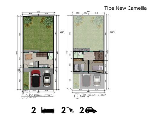 foto denah rumah tipe NEW CAMELIA perumahan Blossom Park Residence