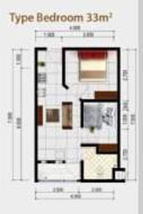 foto denah rumah tipe BEDROOM perumahan APARTEMEN EPICENTRUM SEPATAN