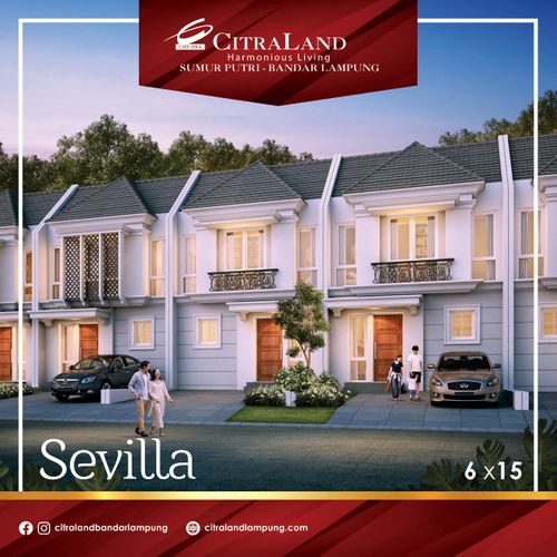 foto tampak rumah tipe SEVILLA - 62 perumahan CITRALAND BANDAR LAMPUNG