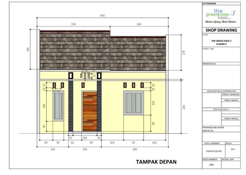 foto tampak rumah tipe 25x60 perumahan The Green View 3