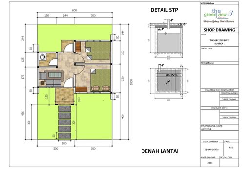 foto denah rumah tipe 25x60 perumahan The Green View 3