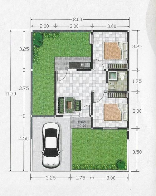 foto denah rumah tipe 38 perumahan TAMAN TIARA REGENCY