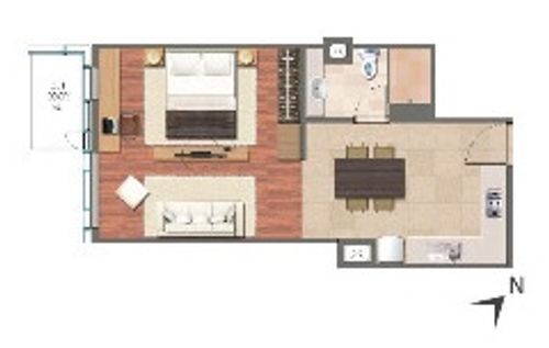 foto denah rumah tipe Studio perumahan AKR Gallery West Office Tower & Residences