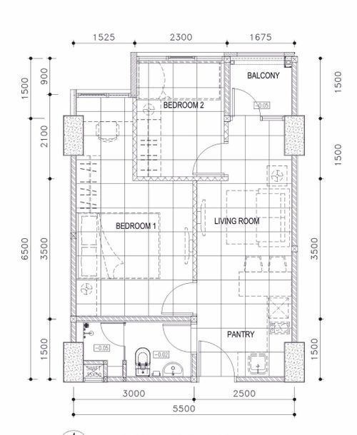 foto denah rumah tipe 2-BR (A1") perumahan TAMANSARI ISWARA APARTMENT