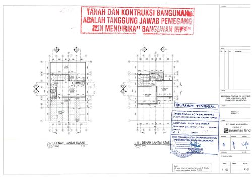 foto denah rumah tipe 47 perumahan Grand City Balikpapan Cluster Hayfield