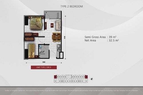 foto denah rumah tipe 2BRD perumahan TANGLIN