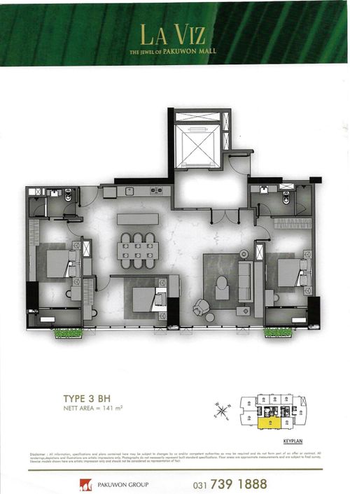 foto denah rumah tipe 3BH perumahan LA VIZ
