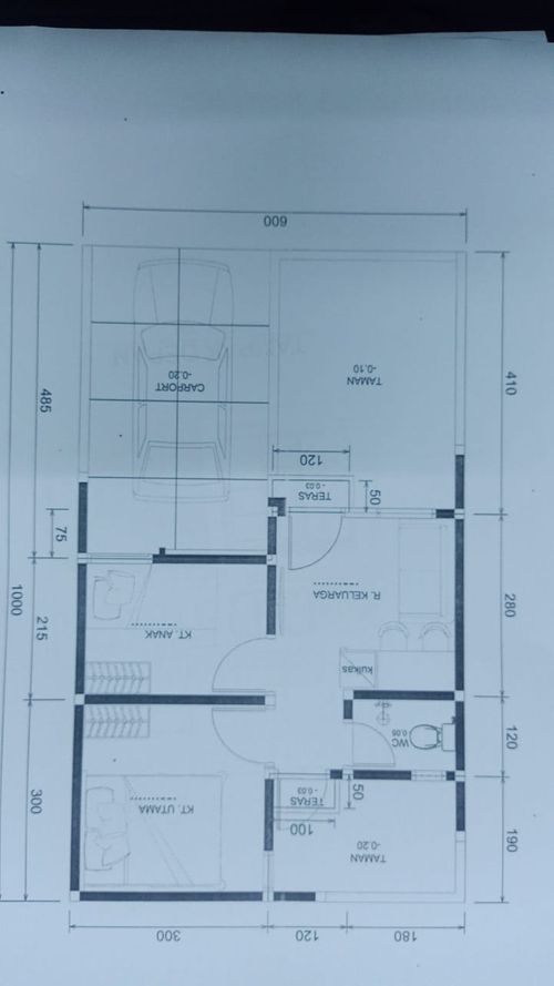 foto denah rumah tipe G-2 28/60 perumahan Graha Puri Jejalen