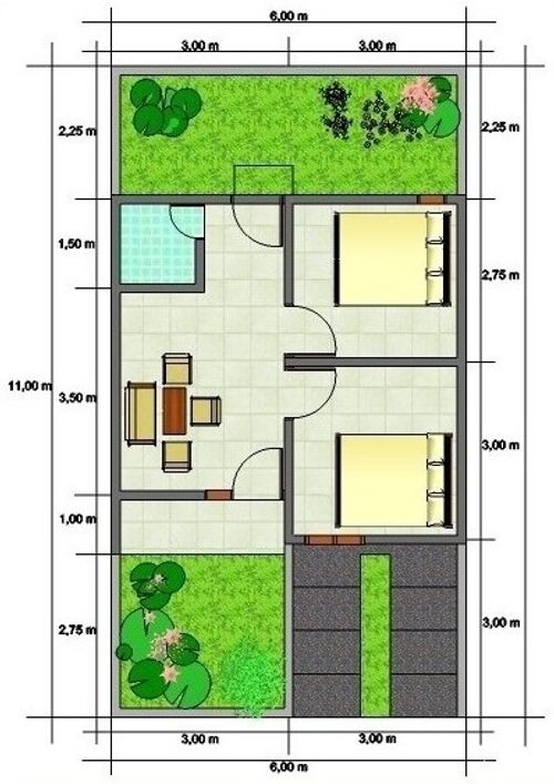 foto denah rumah tipe 34/66 perumahan GRAHA MAS TANJUNGSARI