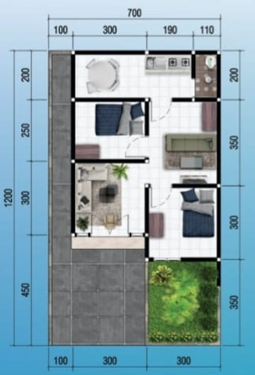 foto denah rumah tipe T.36 perumahan PERUMAHAN PNS JENGANAN SIKEP