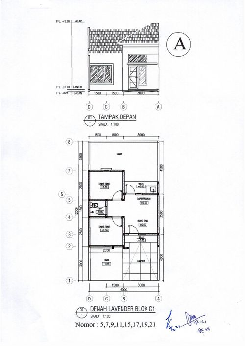 foto denah rumah tipe 33/72 perumahan 3 BISNIS CENTER KARAWANG