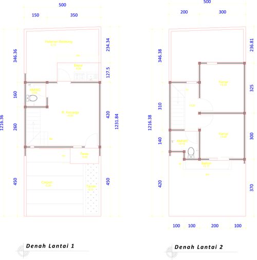 foto denah rumah tipe 50 Compact (379) perumahan G-Land Katapang Residence 2