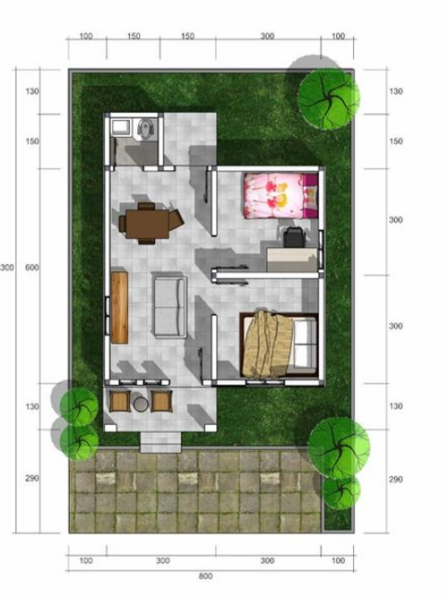 foto denah rumah tipe 36 perumahan Shalli Messi Indah Blok C Tahap 3