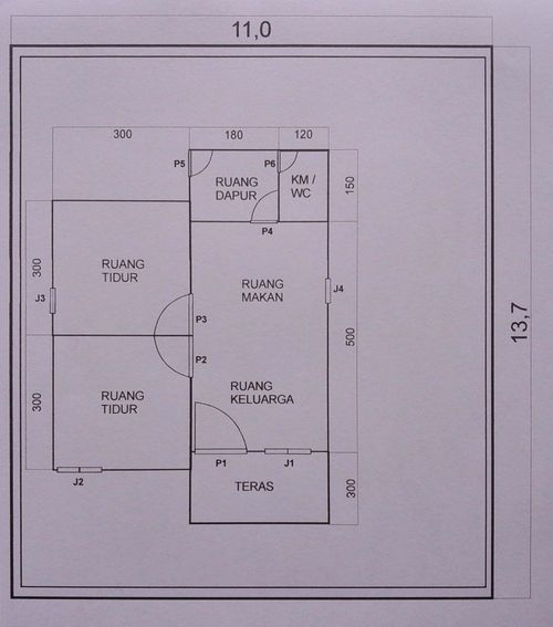 foto denah rumah tipe 36/150 perumahan KOMPLEK BERANGAS PERMATA INDAH