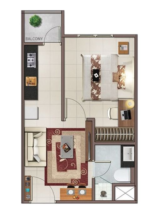 foto denah rumah tipe B1BR perumahan Vittoria Residence
