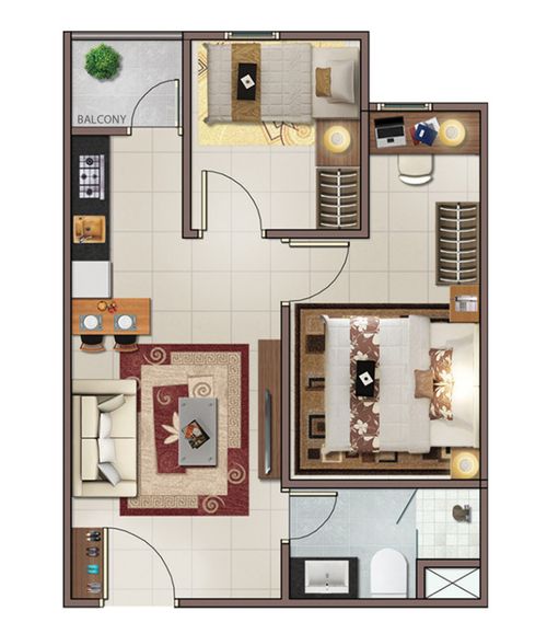 foto denah rumah tipe B2BR perumahan Vittoria Residence