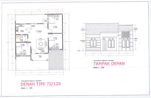 foto denah rumah tipe 72 perumahan Tanjungsari Regency