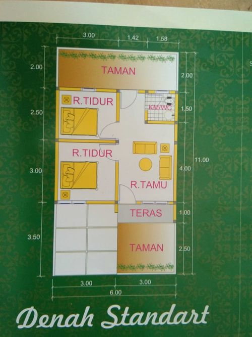 foto denah rumah tipe 36 perumahan Giriwoyo indah