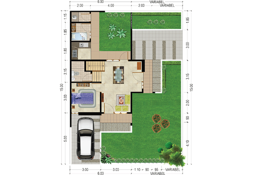foto denah rumah tipe 79/108 perumahan SA2.19-01 CLUSTER VASANA KHI
