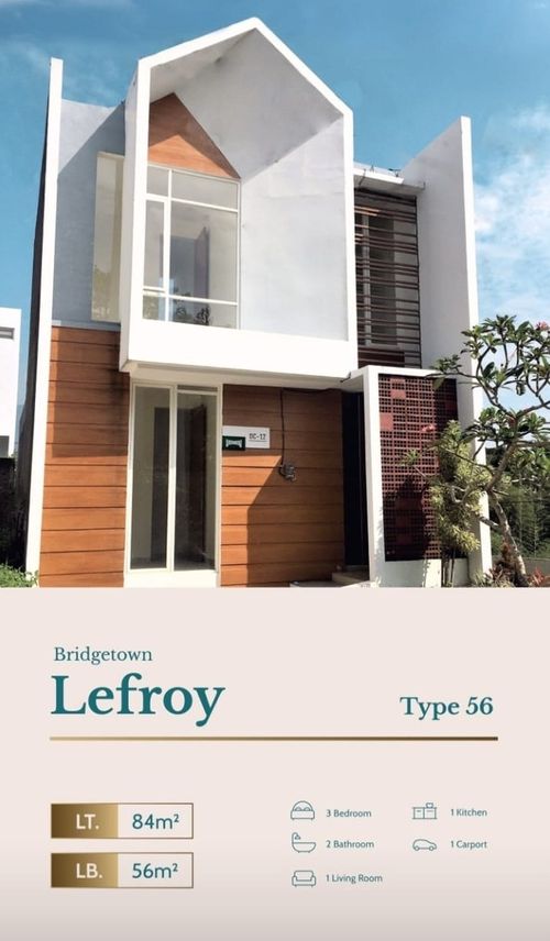 foto tampak rumah tipe LEFROY perumahan PERUMAHAN THE BRIDGE TOWN