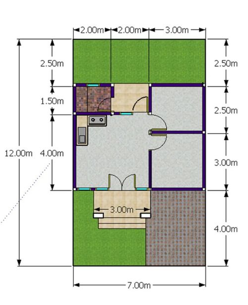 foto denah rumah tipe T 40/84 perumahan Cluster harmony 2 sukoharjo