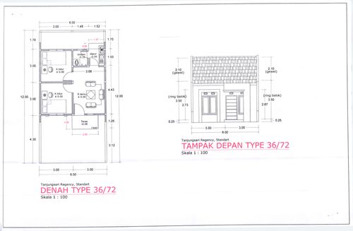 foto denah rumah tipe 36 perumahan Tanjungsari Regency