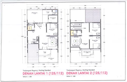 foto denah rumah tipe 125 perumahan Tanjungsari Regency