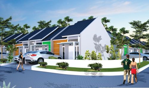 foto tampak rumah tipe DIAMOND POJOK perumahan HEAVENLAND PARK