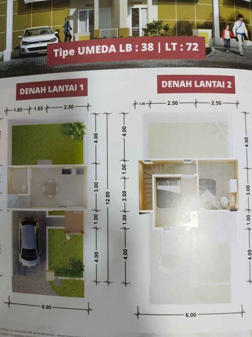 foto denah rumah tipe UMEDA perumahan Osaka Blossom
