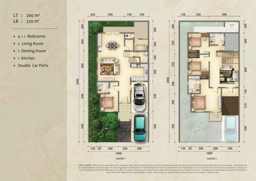foto denah rumah tipe GRAND VIOLA 200/220 perumahan Casa De Viola