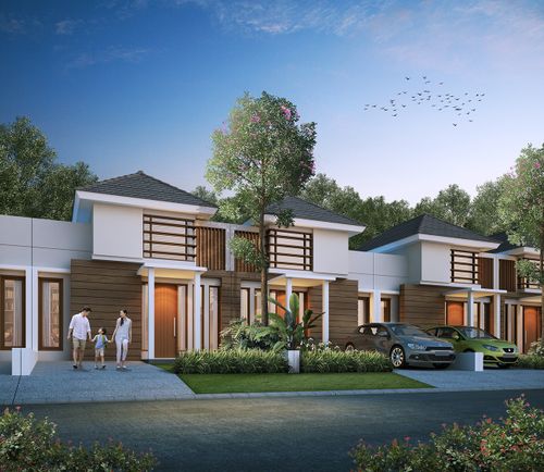 foto tampak rumah tipe T.45 de Lotus perumahan MANGLI RESIDENCE