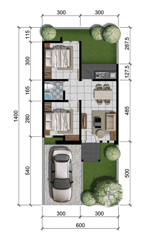 foto denah rumah tipe T.45 de Lotus perumahan MANGLI RESIDENCE