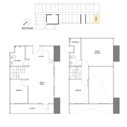 foto denah rumah tipe Loft A perumahan Apartemen Kingland Avenue