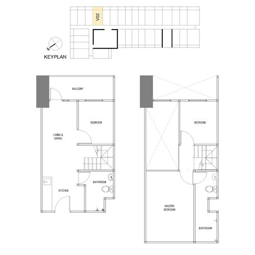 foto denah rumah tipe Loft B perumahan Apartemen Kingland Avenue
