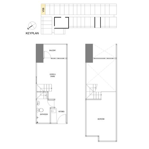 foto denah rumah tipe Loft C perumahan Apartemen Kingland Avenue