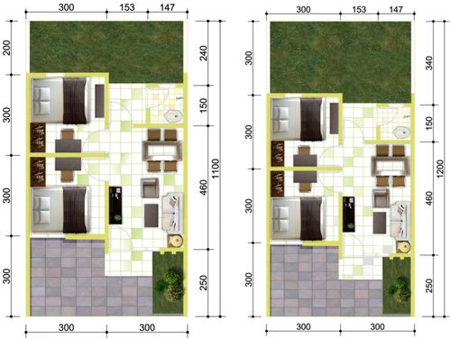 foto denah rumah tipe 1 66 perumahan Green Plumbon Residence 2