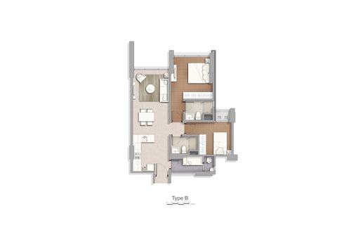 foto denah rumah tipe Tower 7-B, C 2 BR-Typical perumahan Apartement Marigold