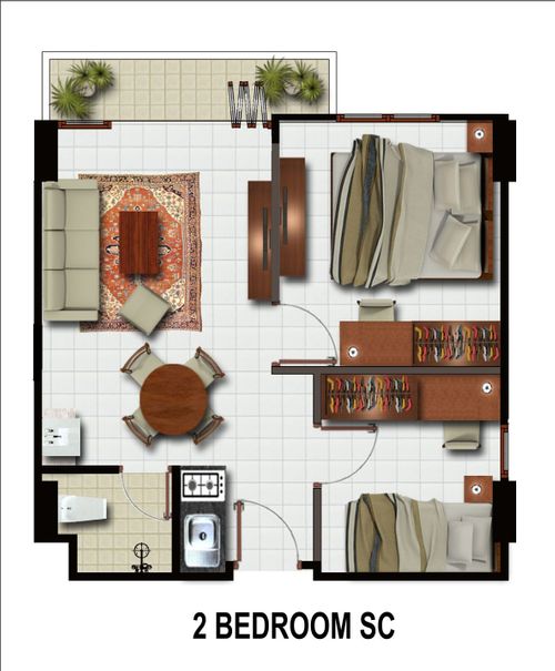 foto denah rumah tipe 2 BC perumahan Gateway Pasteur Apartment TOPAZ DIAMOND